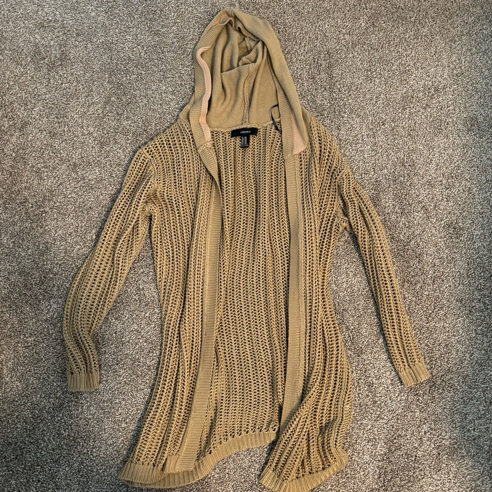 Forever 21 Hooded Knit Cardigan